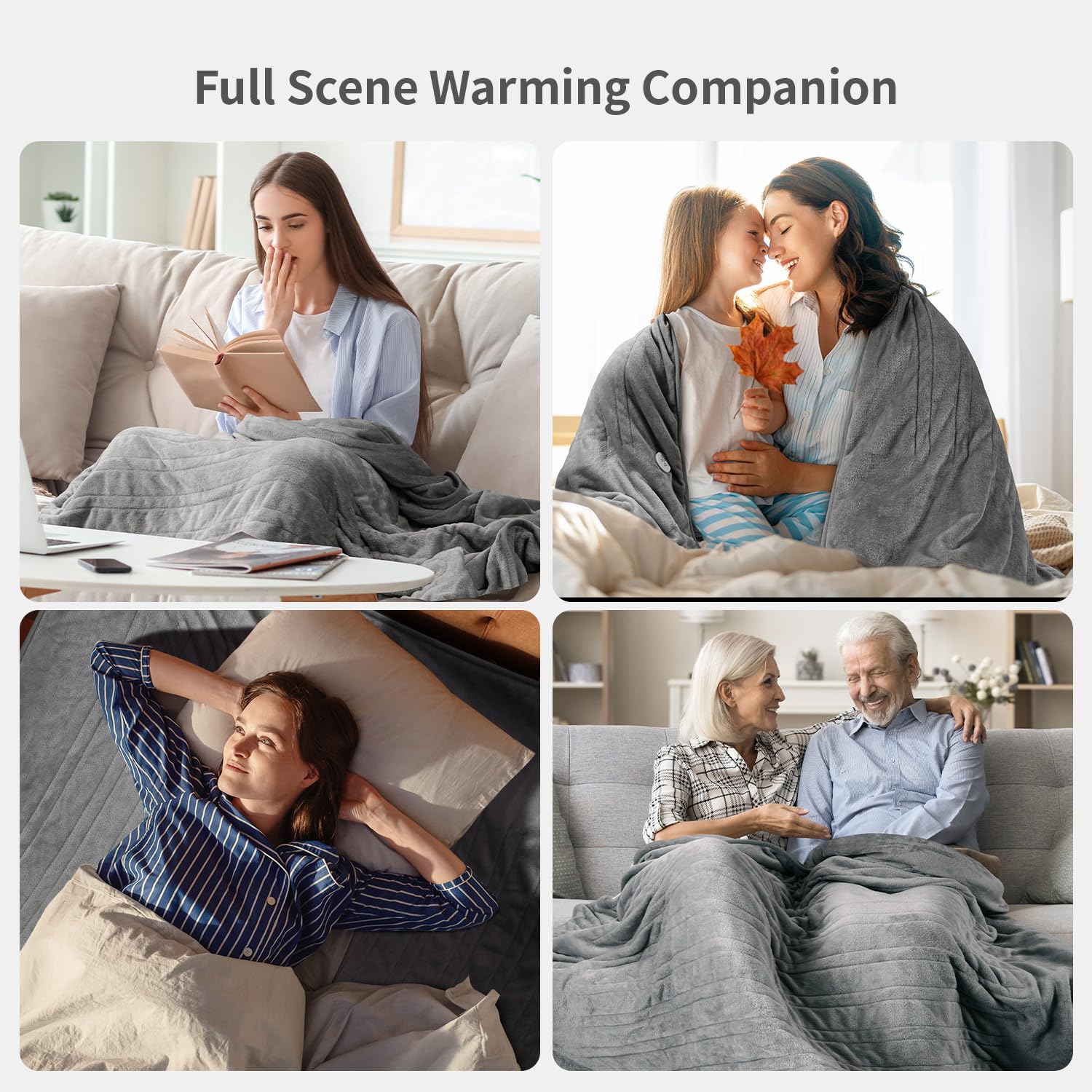 Coperte Elettriche-Coperta Termica Matrimoniale 130 x 180 Cm Coperta Riscaldante Elettrica Matrimoniale Timer 1-10h,Regolazione Della Temperatura A 9 Velocità La Termocoperta Elettrica