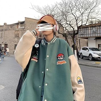 TOXI Extra-Large Size Jacket For Men Korean Oversize Hip Hop Baseball Uniform Hong Kong Style Casual All-Match Cool Punk Jacket-Apricot,L