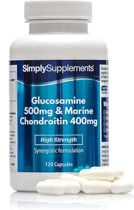 symplysupplements glucosamina 500 mg e condroitina marina 400 mg - 120 capsule - simplysupplements 5056049512801