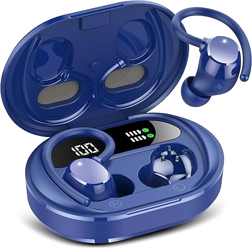 Miniatura 11 de Ear Buds - Auriculares inalámbricos, auriculares estéreo de alta fidelidad Bluetooth 5.3 para correr con pantalla LED dual, 30 horas de Oro