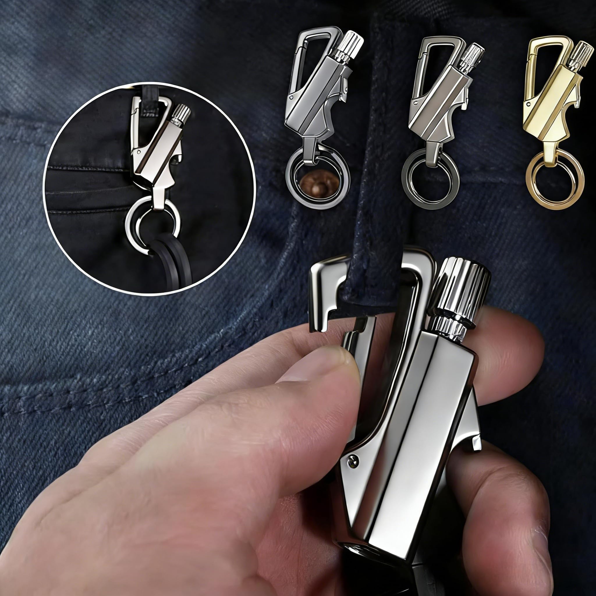 Briquet permanent avec porte-clés multifonction et décapsuleur, allumette d'urgence EDC étanche pour camping et utilisation en extérieur