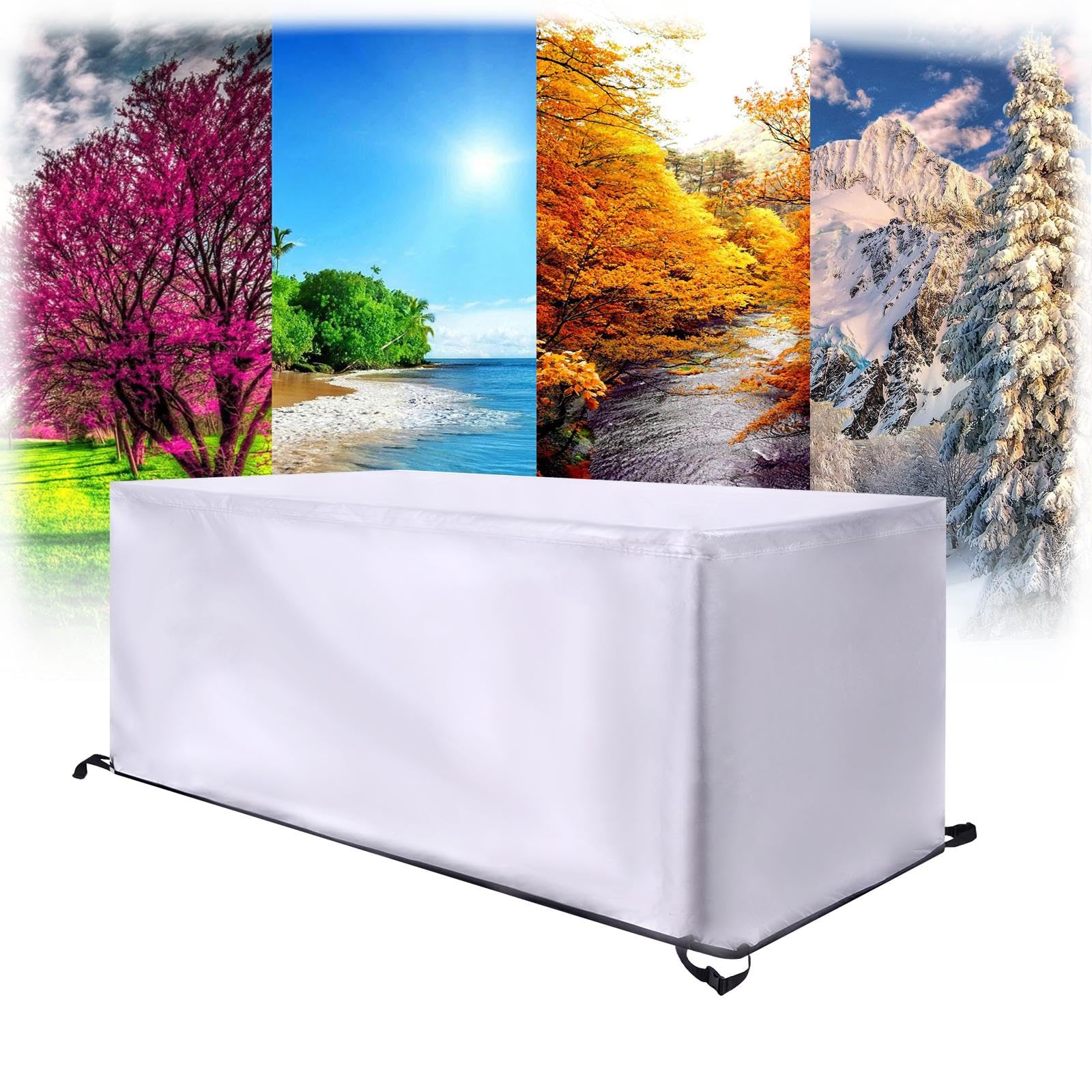 UUPAUO Housse Salon De Jardin Exterieur, 220x120x100cm 420D Oxford