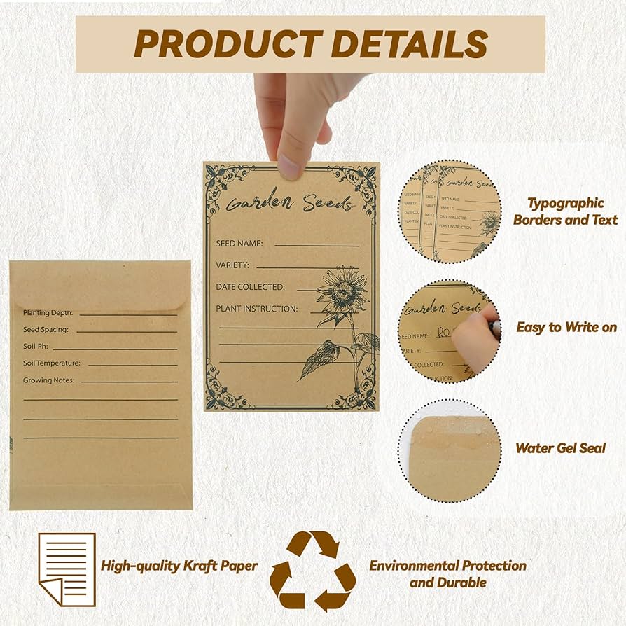 Greap SEED ソフトカバーテキスト　1-20 Amazon.com : Gamtrik 100 Pieces Seed Envelopes - Seed