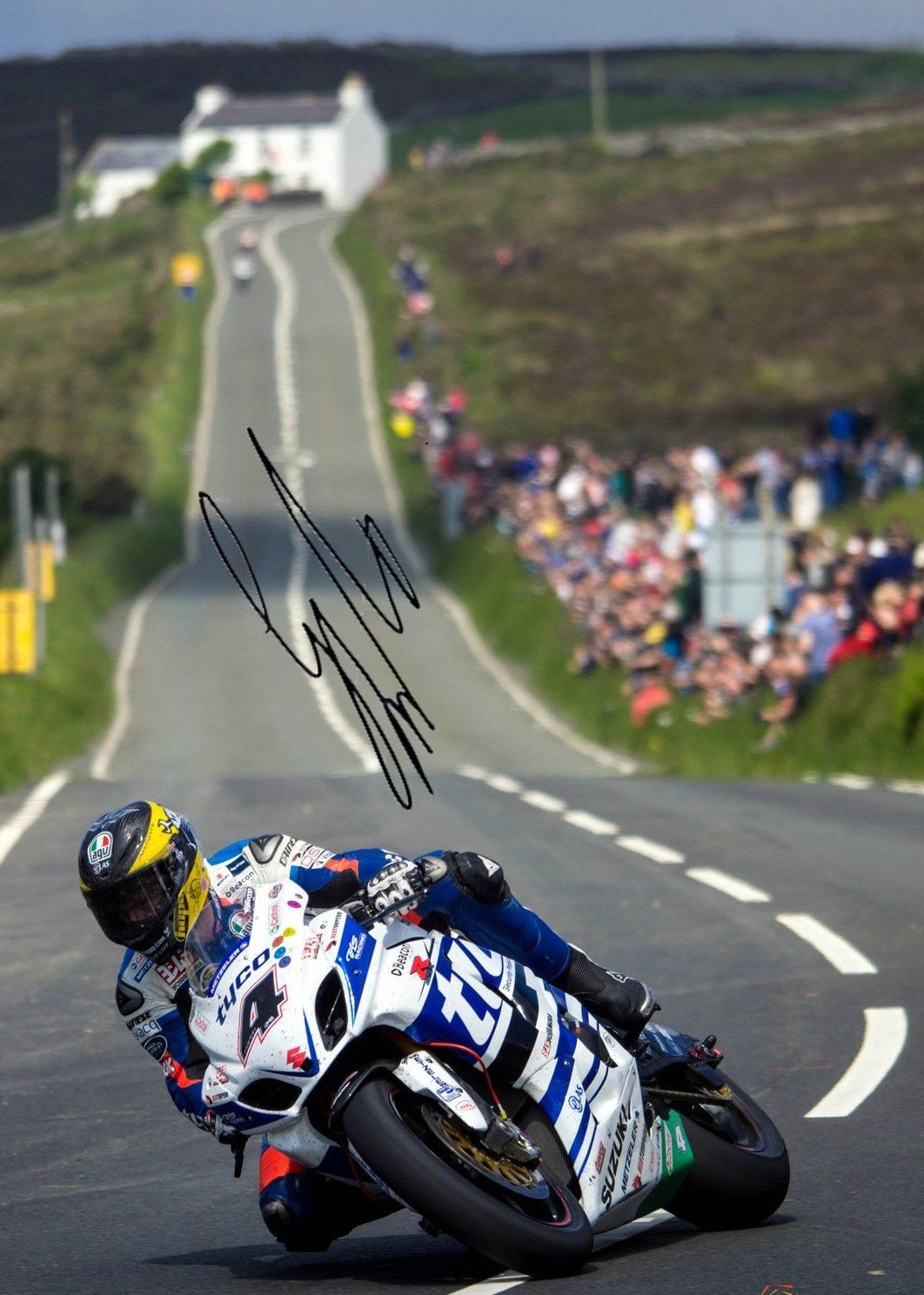 Signed Guy Martin Isle Of Man TT 2014 Race Autographed Photo Picture Frame Photograph