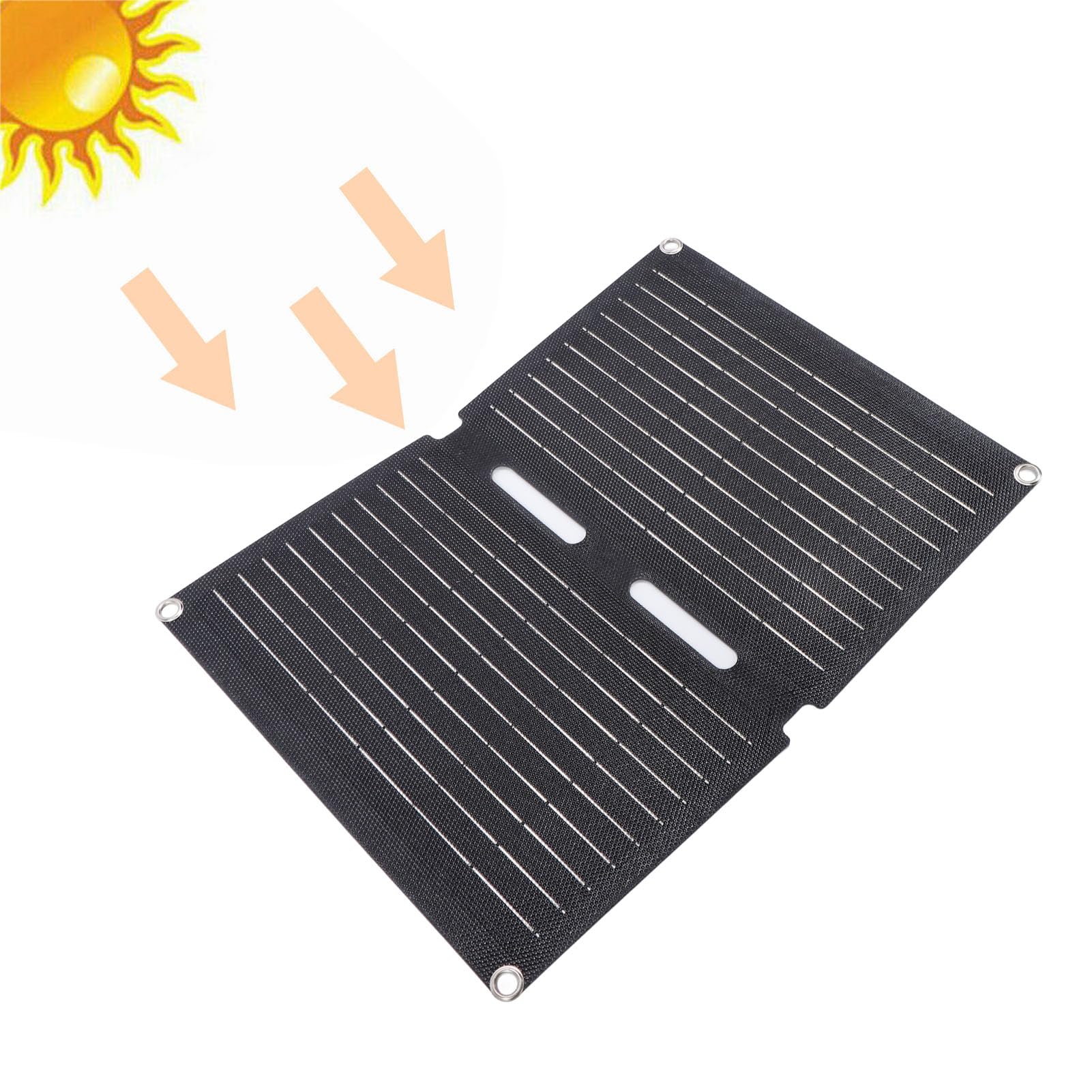 EMUKOEP Caricatore Portatile a Pannello Solare da 20 W con Materiale ETFE di Lunga Durata per Campeggio con Fotocamera del Telefono, 12 V