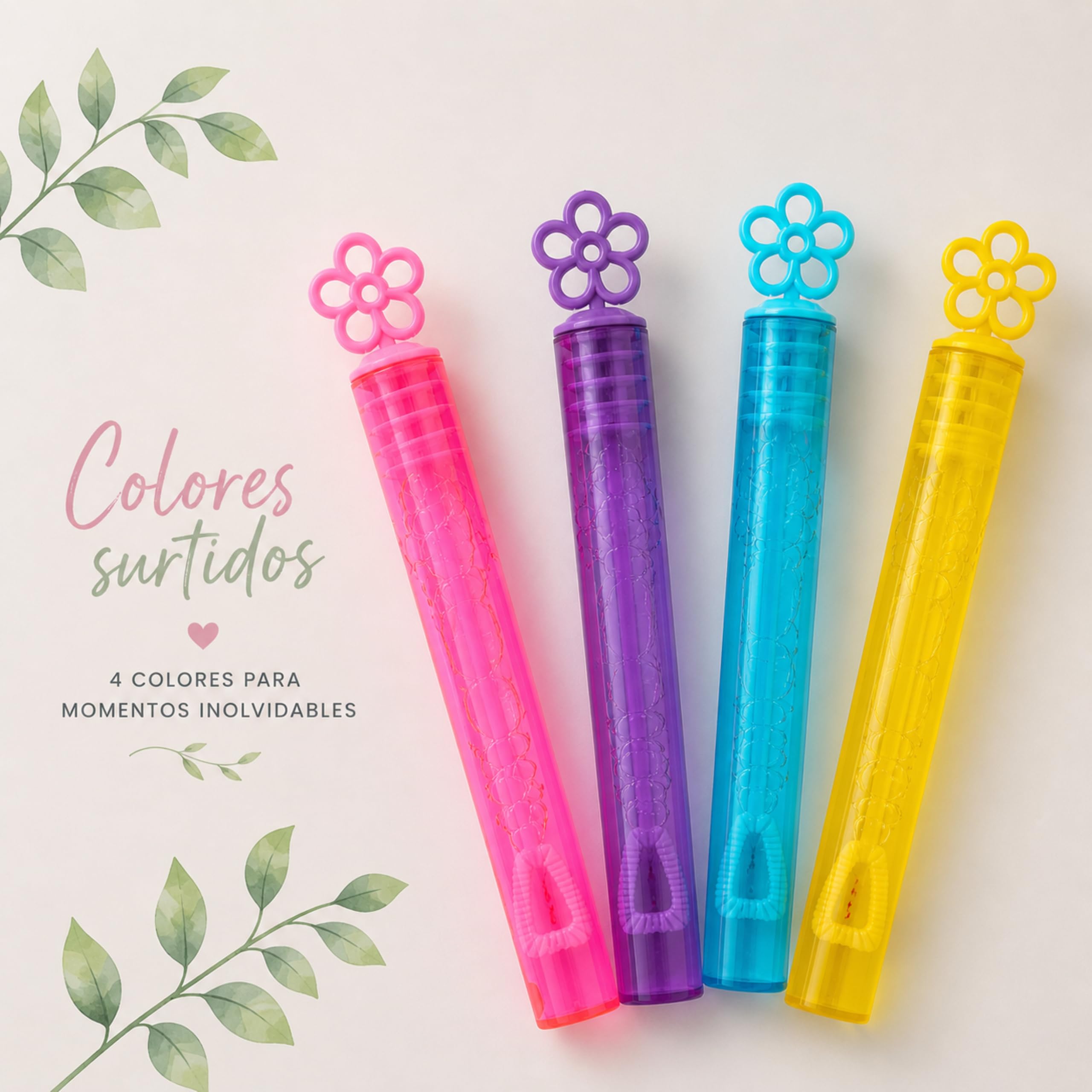 Pack de 32 Pomperos Personalizados para Eventos - Pompas de Jabón para Bodas, Bautizos, Comuniones y Cumpleaños - Detalles de Invitados Personalizables - colores surtidos
