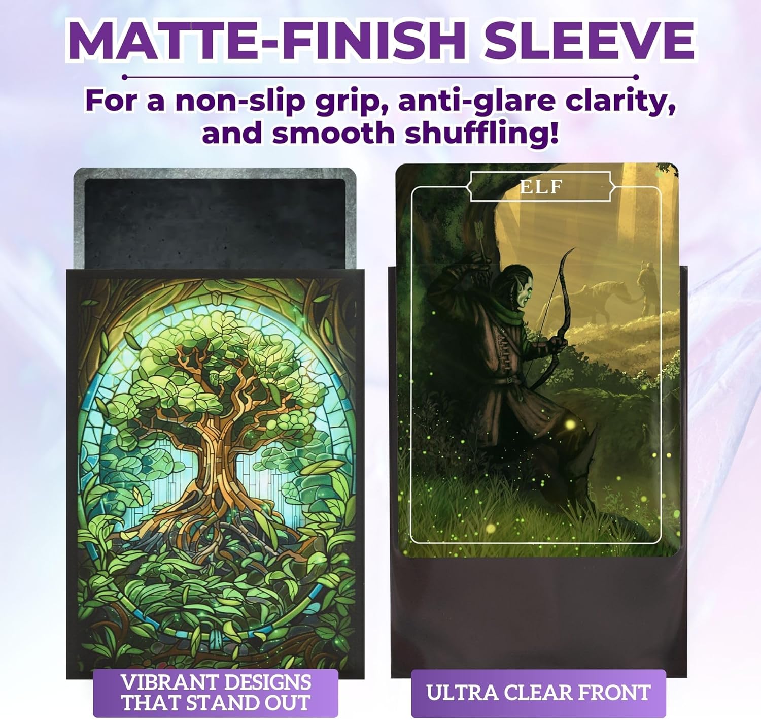 Arcane Fortress MTG Card Sleeves – 100 Count | Ultra-Durable Matte Art Card Sleeves for Intense Shuffling | Premium Fit for Magic: The Gathering Cards | Standard Size Wear-Resistant MTG Sleeve - Green