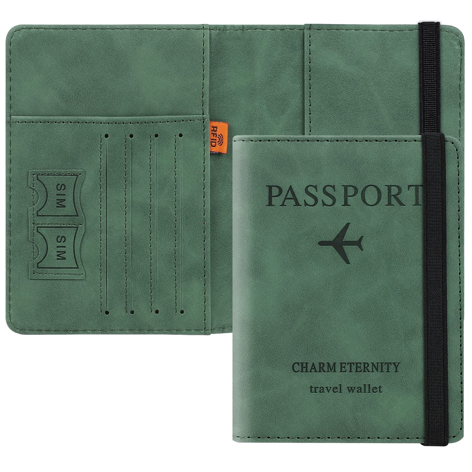 Passport Holder Wallet Cover Case, Passport Case with RFID Blocking, PU Leather Travel Document Holder for Men&Women Travel Accessories