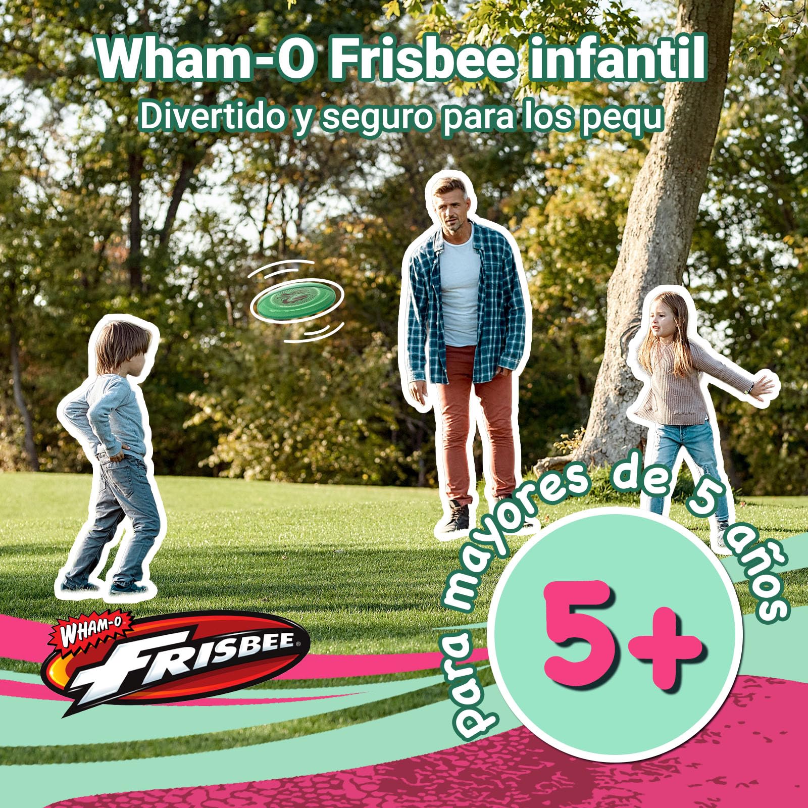 Wham-O Frisbee Go Disco Volador, 22.86cm Juguete Ligero para Principiantes Niños Niñas de 5+ Años para Exteriores Playa Parque Patio - 70g