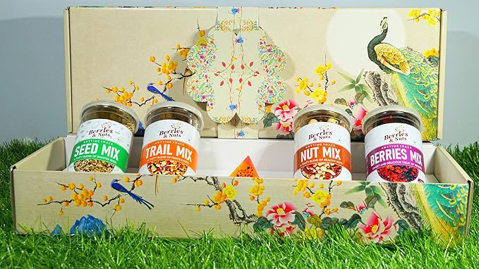 Premium Dried Fruits Gift Box | Assorted Dried Fruits Box | 800 Grams | Dry Fruit Gift Pack for Special Occasions (Trail Mix, Berries Mix, Nut Nut, Seed Mix)