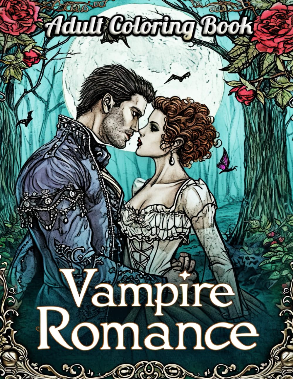 Vampire Romance Adult Coloring Book: Enchanting Midnight Encounters, Gothic Elegance & Mysterious Love Affairs – A Mesmerizing Journey for Coloring