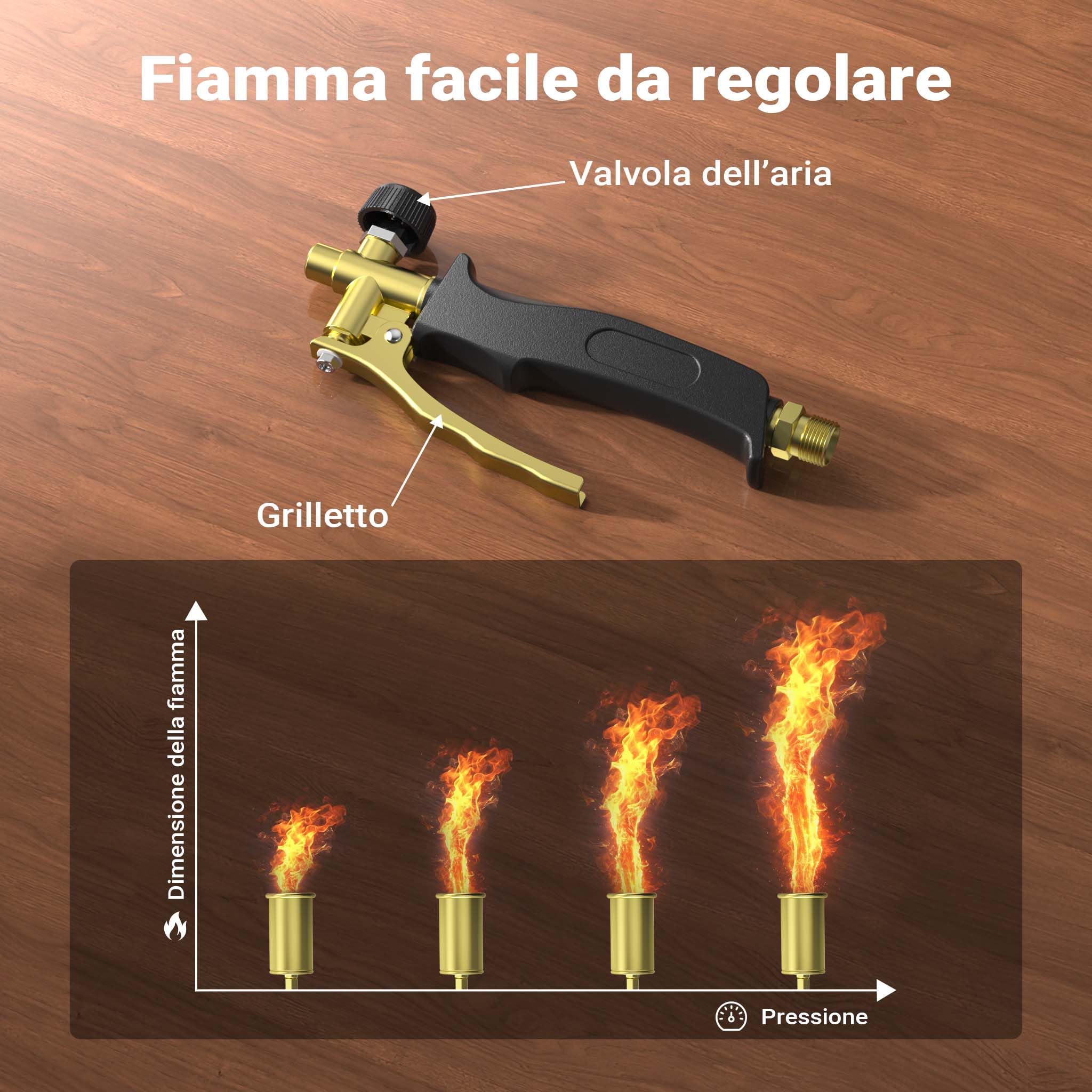 Wiltec Bruciatore per erbacce a gas Diserbante per erbe infestanti Bruciatore Saldatore