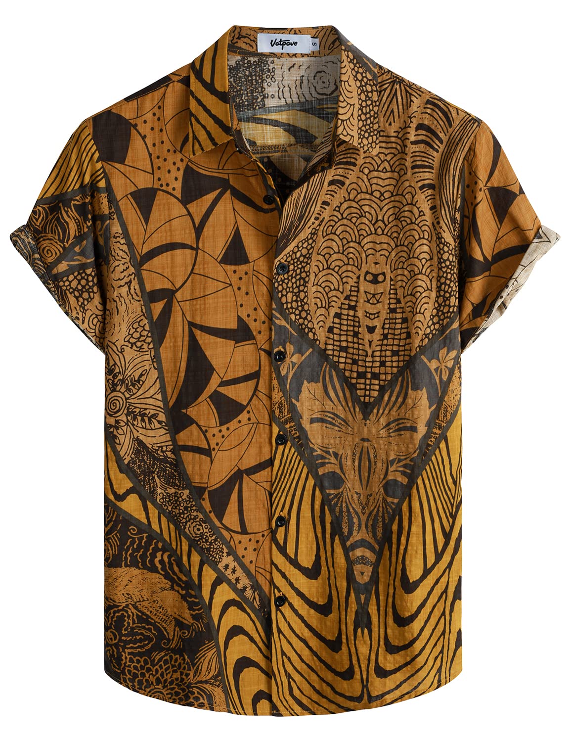 VATPAVE Mens Casual Short Sleeve Button Down Shirts Regular Fit Hawaiian Summer Shirts