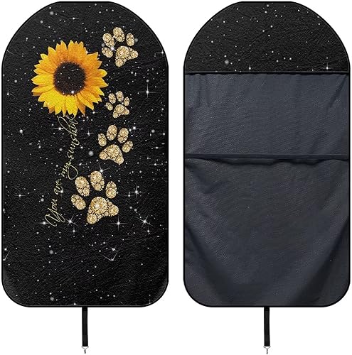 Miniatura 6 de Accesorios de coche con diseño de pata de girasol para asiento de coche, toalla impermeable, protector de asiento de automóvil, lavable a máquina,