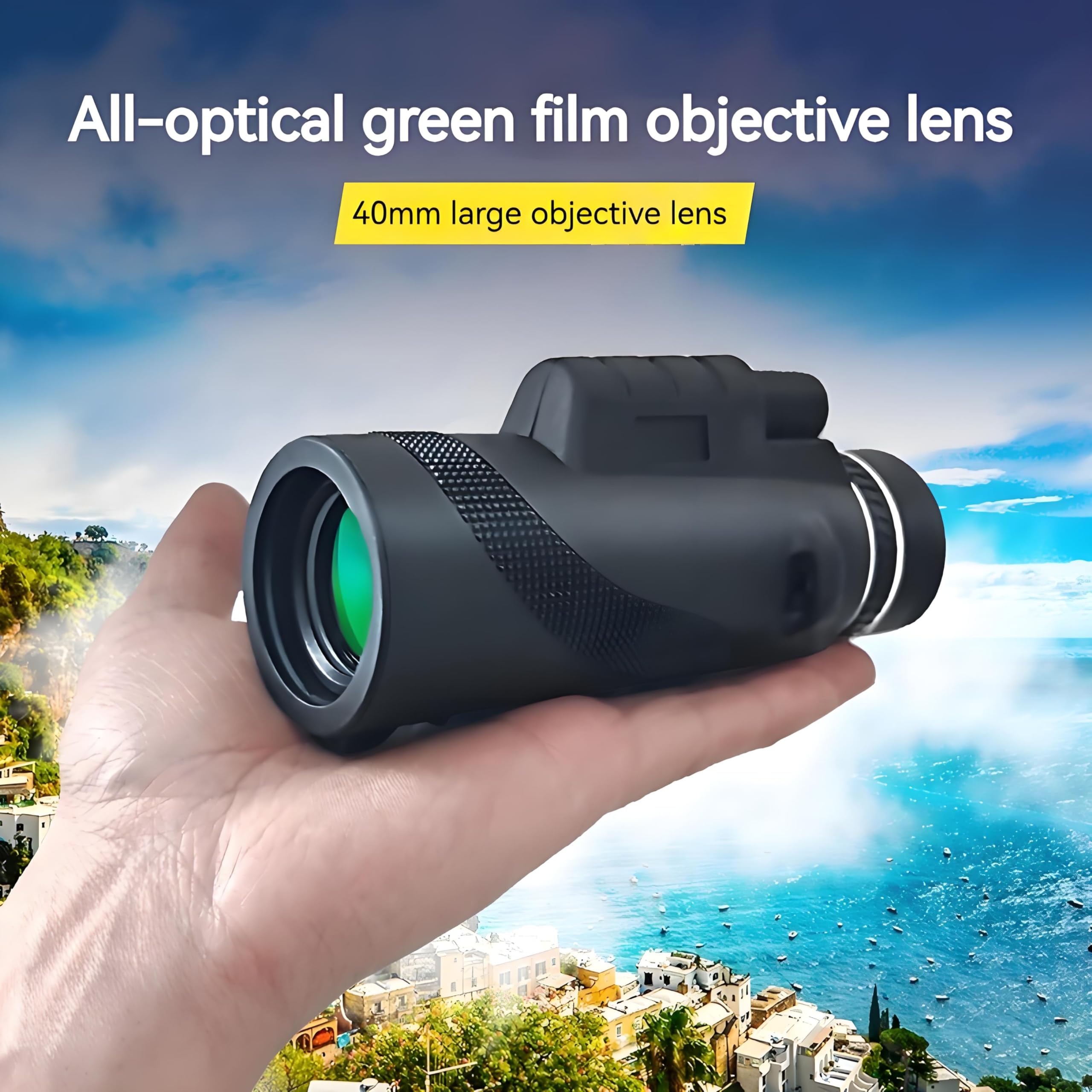 Mengshen 10x40 Telescopio Monoculare Pro Kit con Adattatore Universale Telefono Treppiede per Smartphone Digiscoping Fotografia