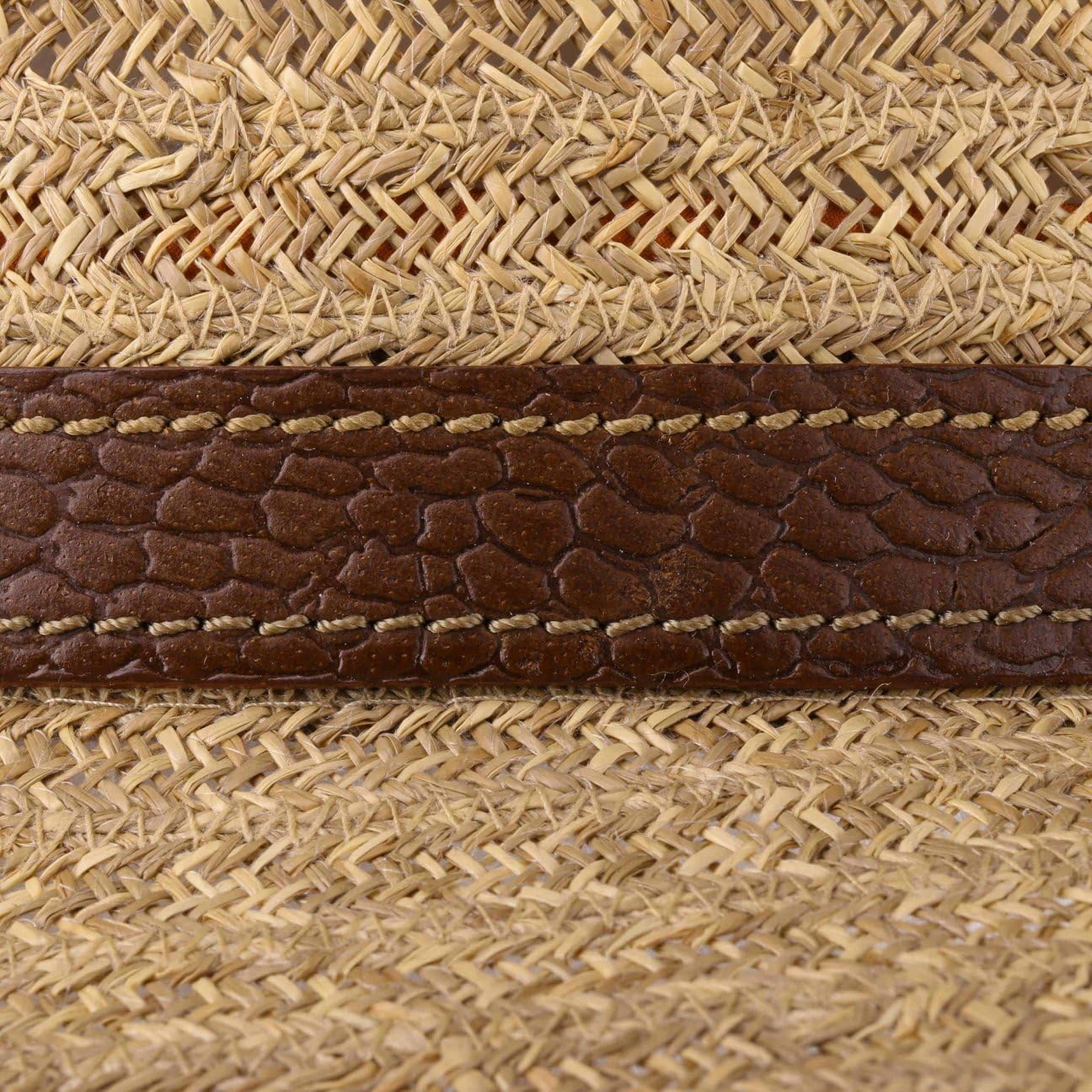 Stetson Barnell Traveller Chapeau de Paille de Raphia Bande en Cuir Homme Printemps Ete