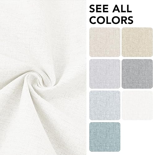 Miniatura 8 de Deconovo Cortinas opacas totales de lino sintético, para oscurecer la habitación, con aislamiento térmico, reducción de ruido, cortinas de