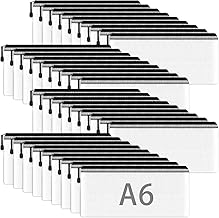 Smarpau A6 Clear Pencil Case, 36 PCS Mesh Pencil Pouch Zip Lock Bag Mesh Document Bag Plastic Wallets Zipper Storage Bags File Folders for School, Home, Office and Travel - Black