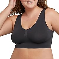 Hanes Just My Size Seamless Bralette for Women - Pure Comfort Wirefree Pullover Bra, Light Support, Plus Sizes