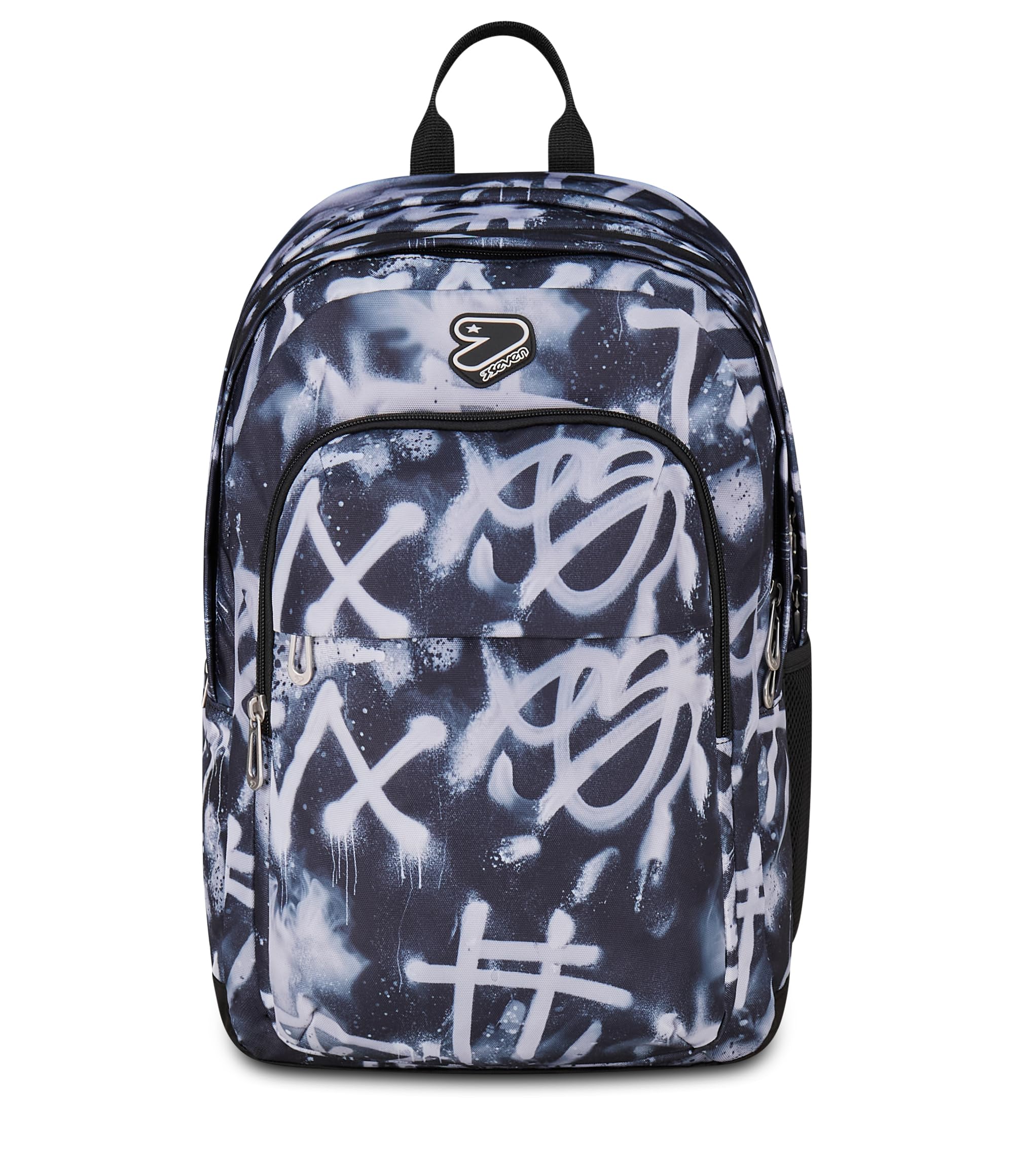Seven Zaino Scuola The Double Pro XXL Detach, Nero, 34 L, Doppio Scomparto, Cuffie wireless incluse, Zaino Staccabile e reversibile, Tasca porta pc, Tasche multiuso, Scuola media e superiore, Ragazzi