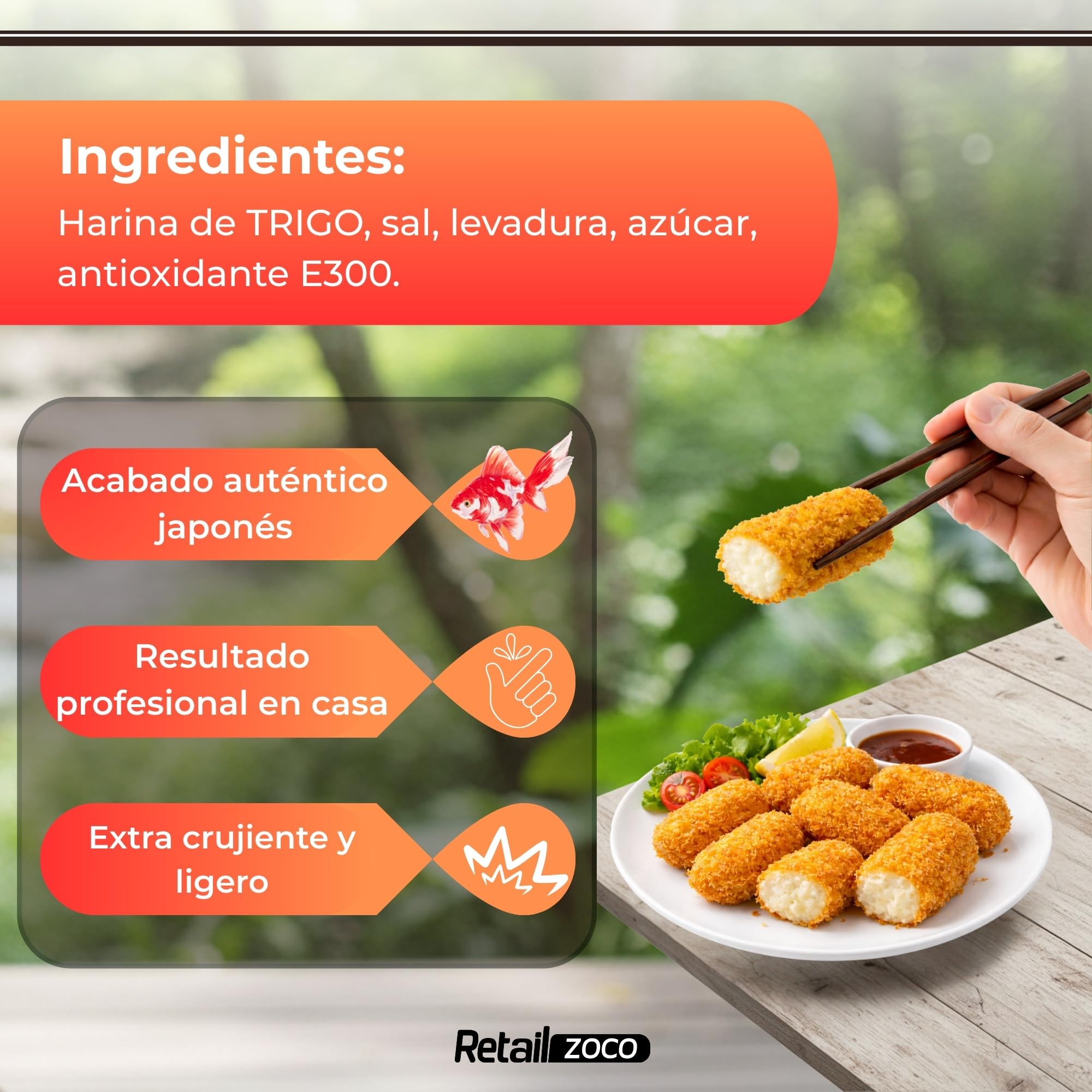 Panko Pan Rallado Japonés 1 kg, Bread Crumbs para Frituras Crujientes