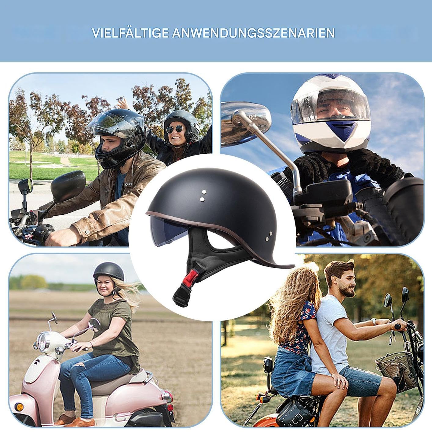 Casco de moto, casco de media carcasa para mujer, unisex, accesorio de moto para carreras, todoterreno, entrenamiento eléctrico
