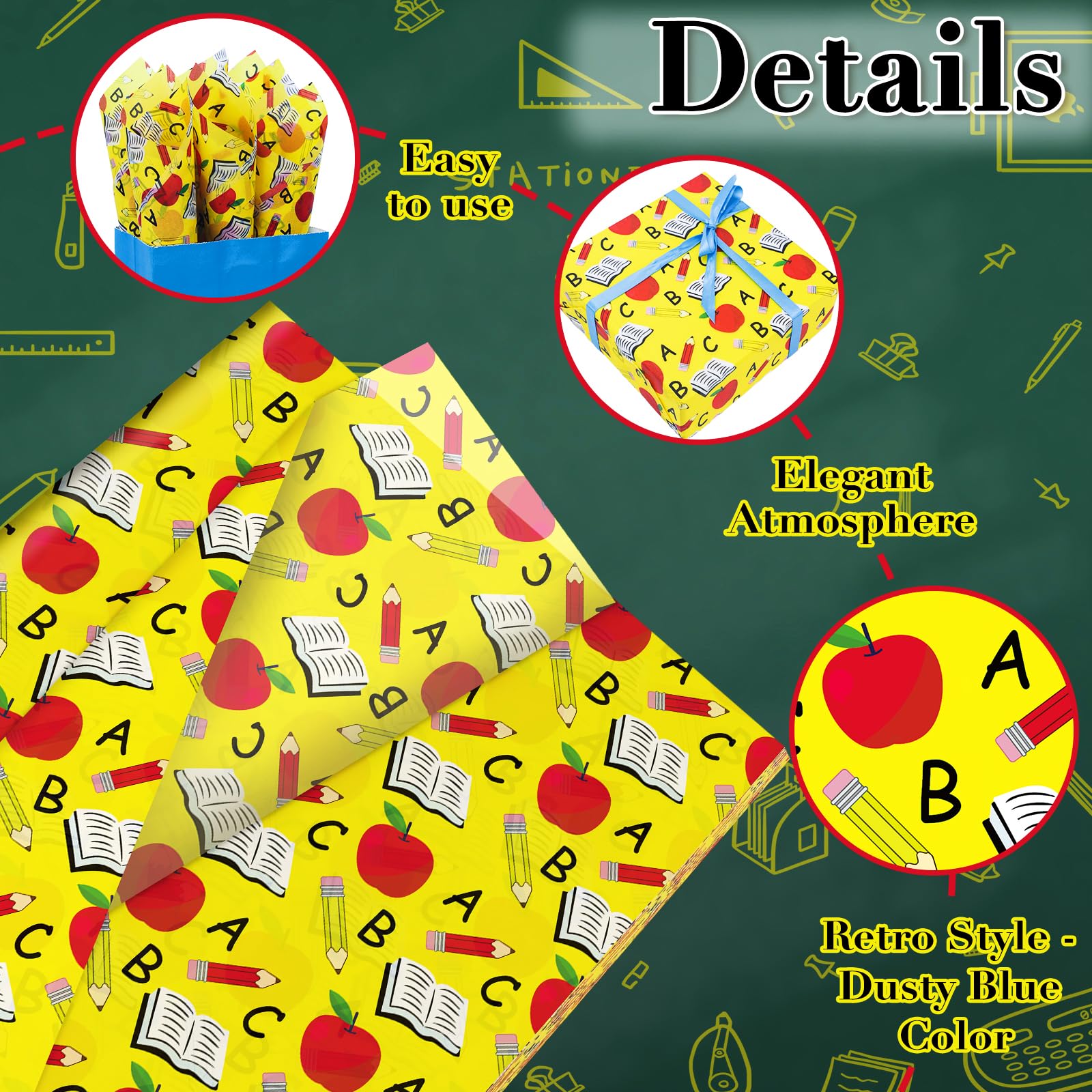 Amazon.com: 60 Sheets Back to School Tissue Paper, 20 x 14
