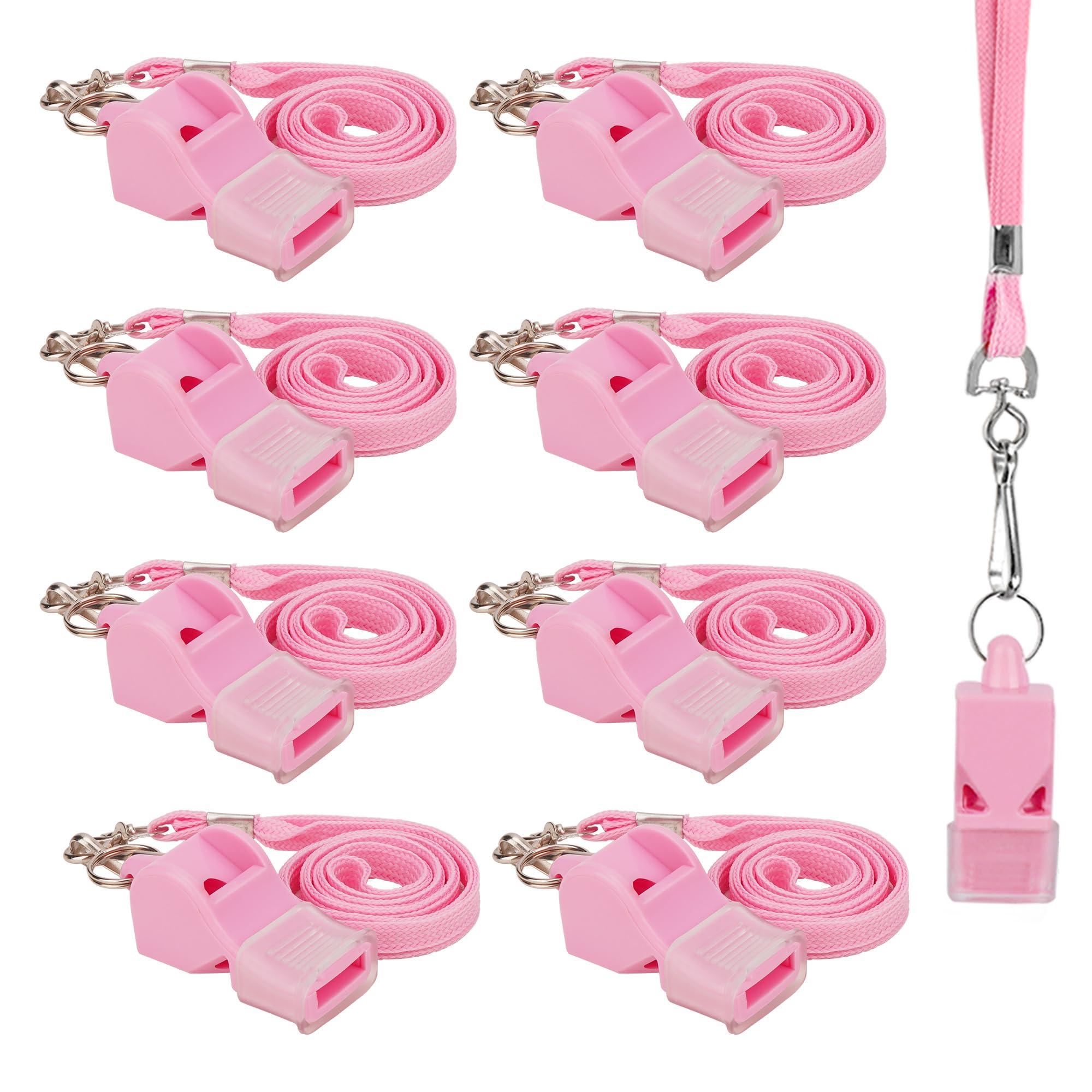 Blaue Kunststoff-Pfeifen Mit Umhängeband – 8er Set Für Sport, Training, Notfall & Partys