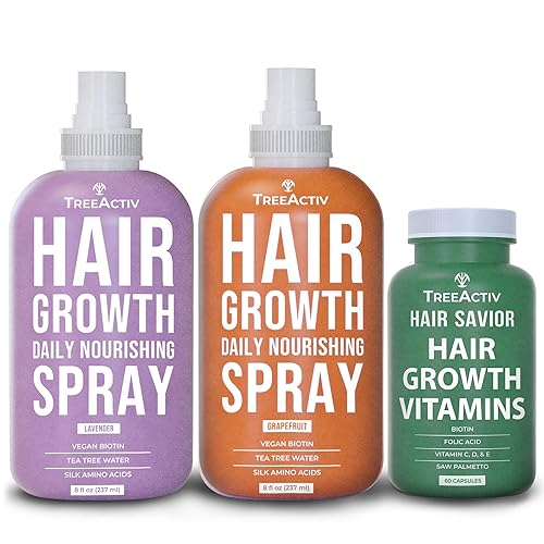 TreeActiv Spray nutritivo diario para el crecimiento del cabello y salvador del cabello Biotina Saw Palmetto Vitaminas para el crecimiento del
