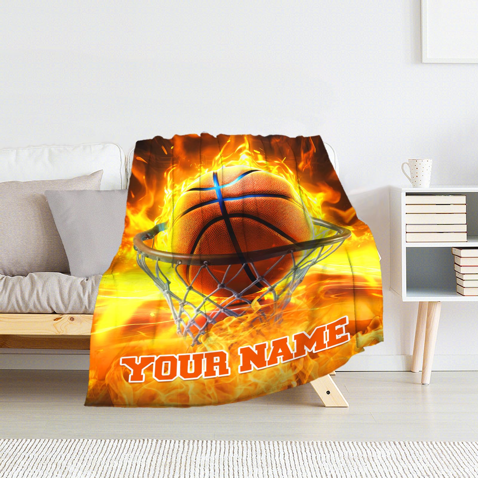 Personalized Basketball Throw Blankets for Boys - 30