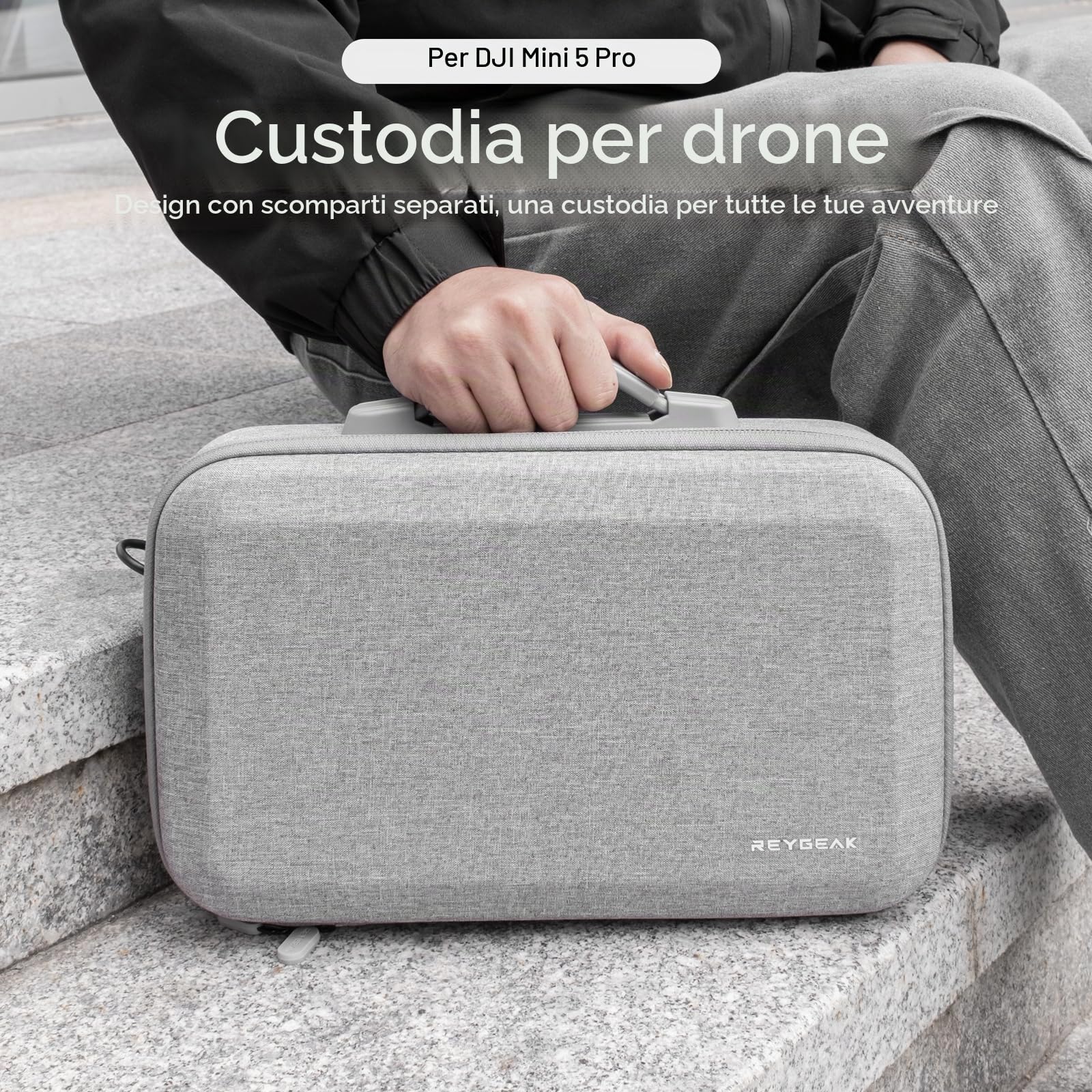 REYGEAK Mini 5 Pro RC Borsa, impermeabile e resistente all'usura, Borsa da viaggio portatile per DJI Mini 5 Pro Accessori con DJI RC Controller e altro accessorio