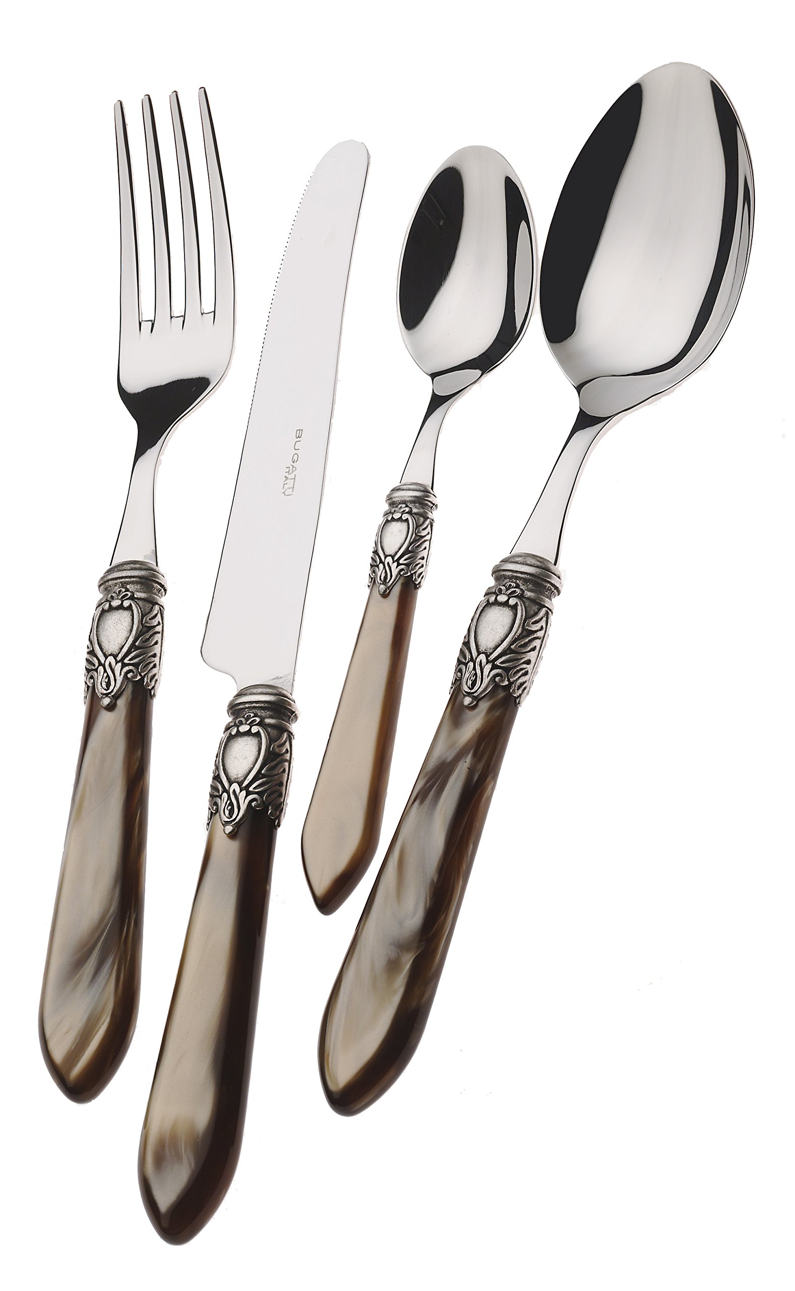 BUGATTI OXBOM-S3250 Oxford Ménagère de 24 Pièces Service de Table Acier/ABS Vison 39 x 27 x 5 cm