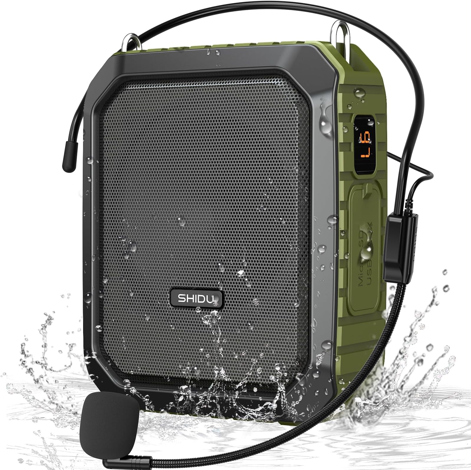 - Voice Amplifier for Teacher with Portable Microphone and Speaker, 18W Megaphone with Wired Mic Headset, IPX5 Waterproof & Rechargeable Bluetooth Speaker Systems for Tour Guide (NOT Wireless)