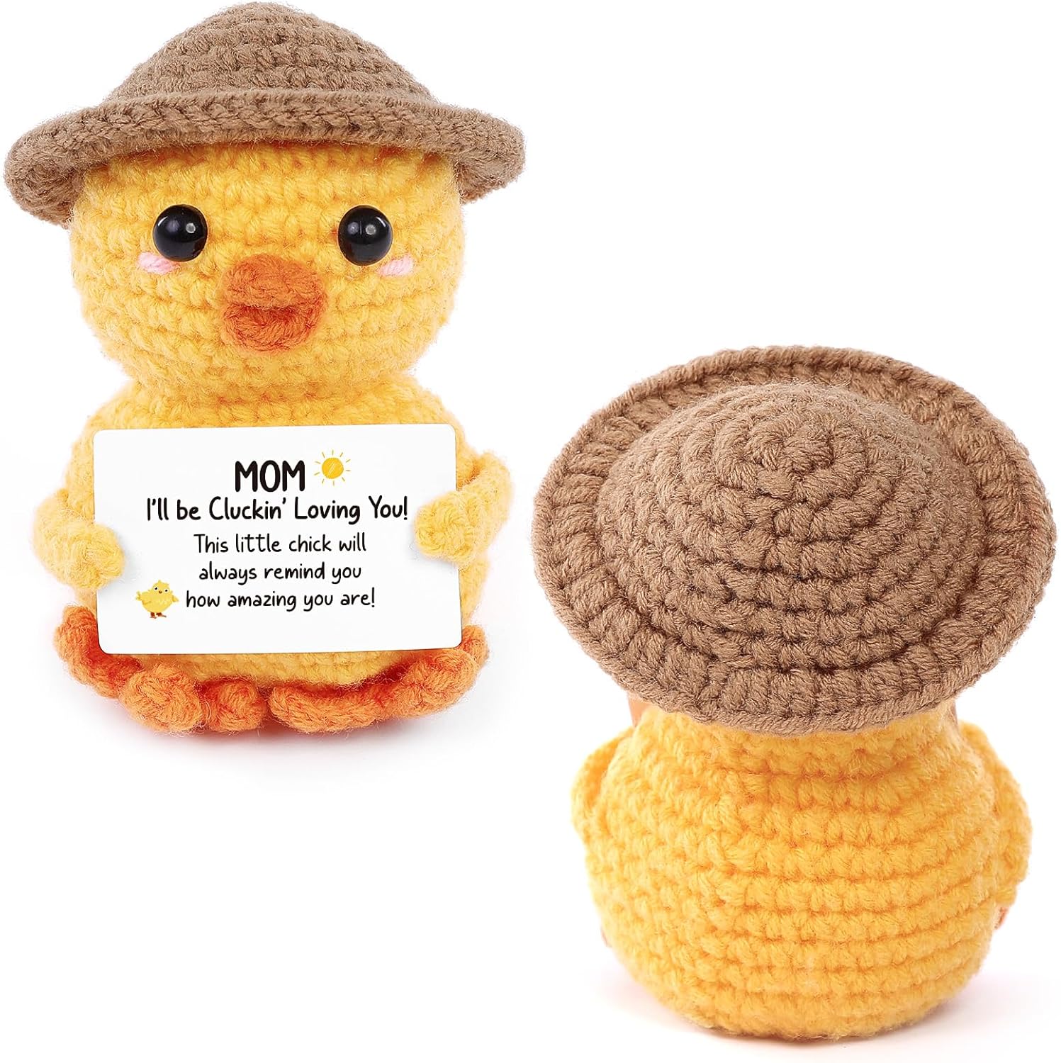 Valentines Gifts for Mom, Handmade Crochet Emotional Support Chicken, Birthday Gifts for Mom, Women, Mother in Law, Cute Chicken Desk Decor, Funny I Love You Stocking Stuffers for Moms - Image 8