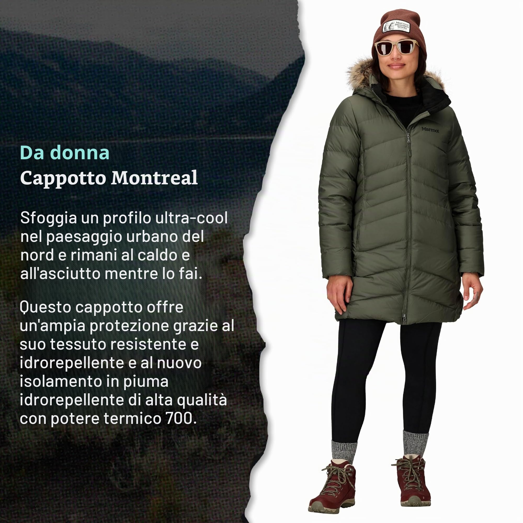 Marmot Wm's Montreal Coat, Piumino Leggero Isolante, Densità dell'Imbottitura 700, Cappotto da Esterno, Giacca Impermeabile Idrorepellente, Antivento
