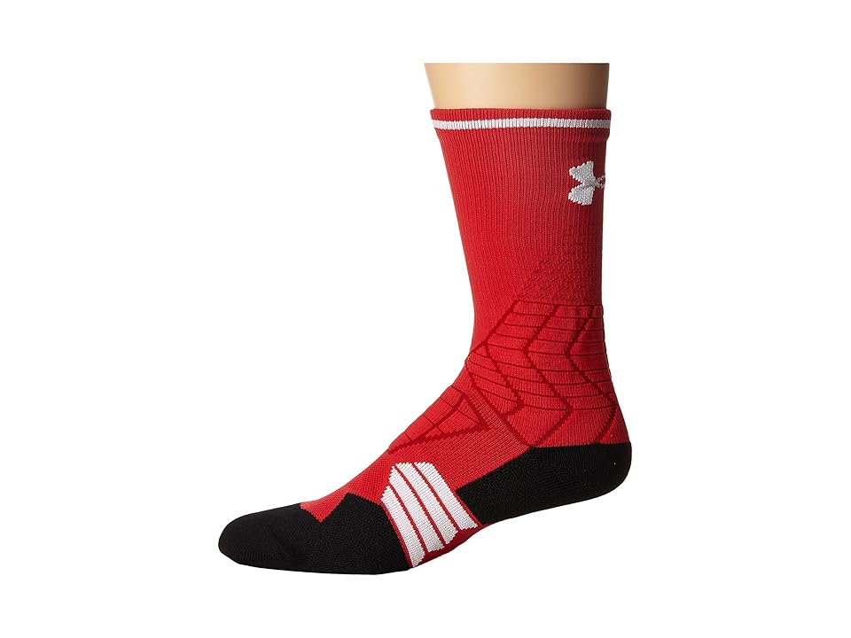 

Under Armour UA Football Crew (Red/White) Men's Crew Cut Socks Shoes