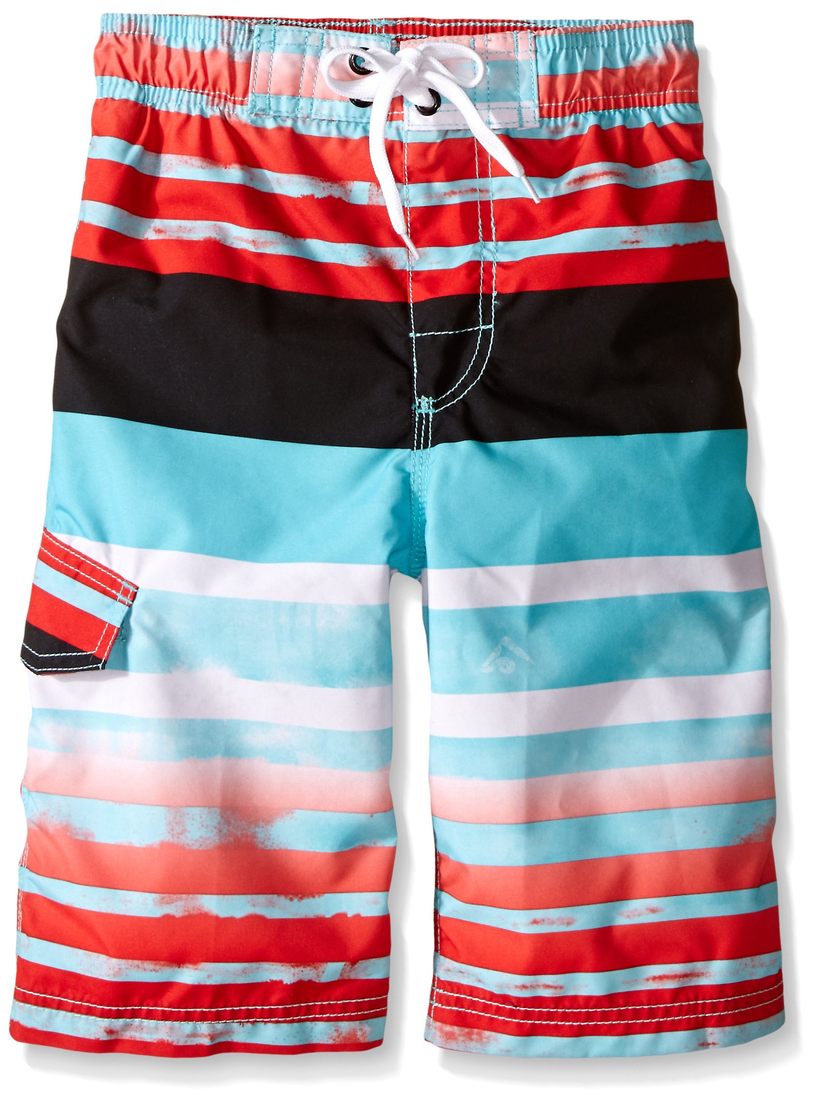 Big Boys' Reflection Stripe Swim Trunk, Aqua, Large (14/16)-image-24