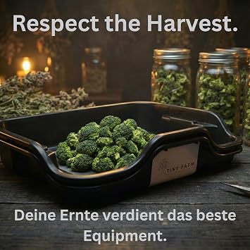 Tiny Farm Premium Trim Bin Set with 150 Micron Replacement Strainer, Pollen Sieve, Trimming Tray with Trimming Scissors, Trimming Tray and Dry Sift Sieve, Trim Tray, Harvester Grow (Trim Bin Set +