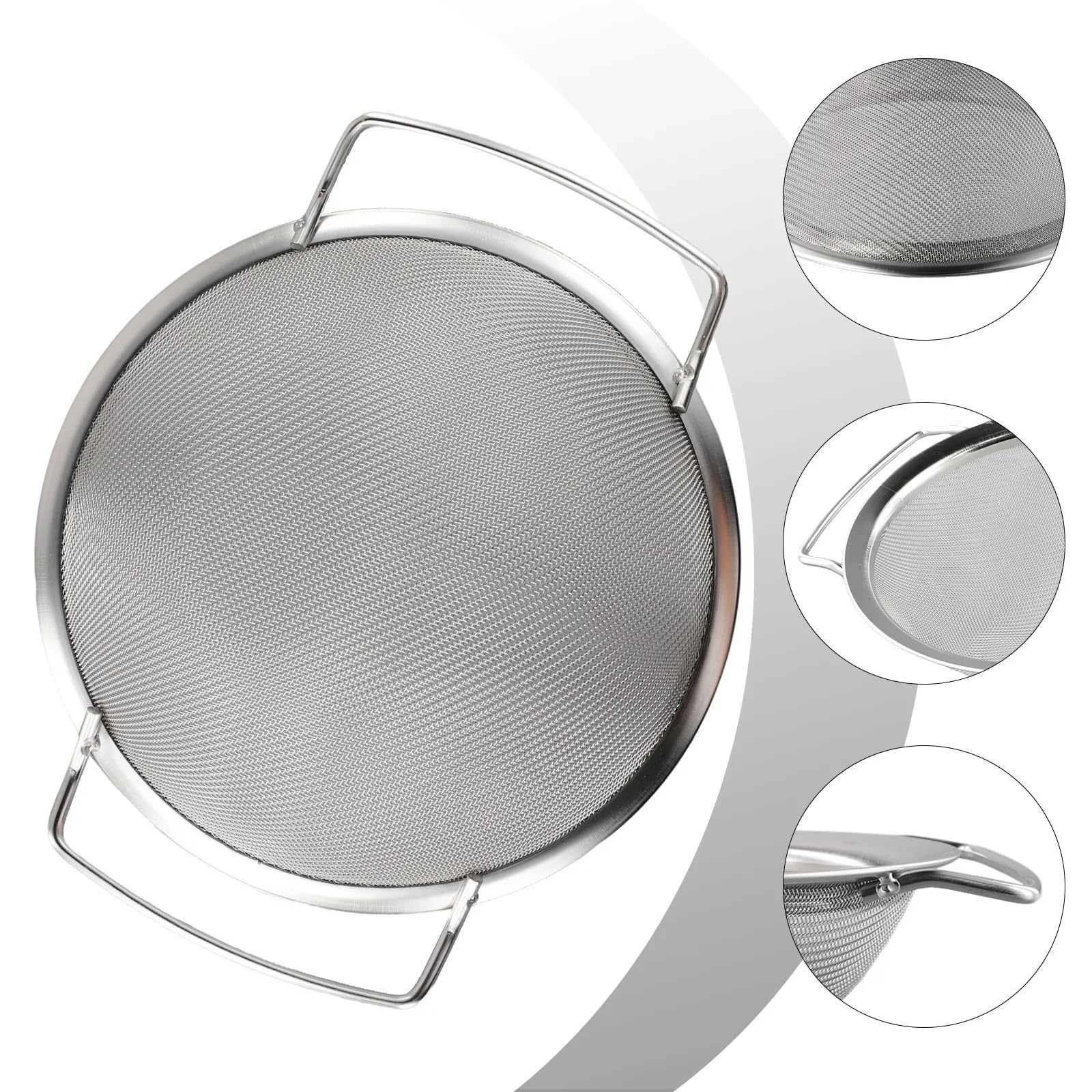 Juego de tamiz de harina de acero inoxidable, 2 tamices de malla fina con asas dobles para hornear y cocinar, herramienta de cocina de 20 cm para tamizar harina y azúcar en polvo