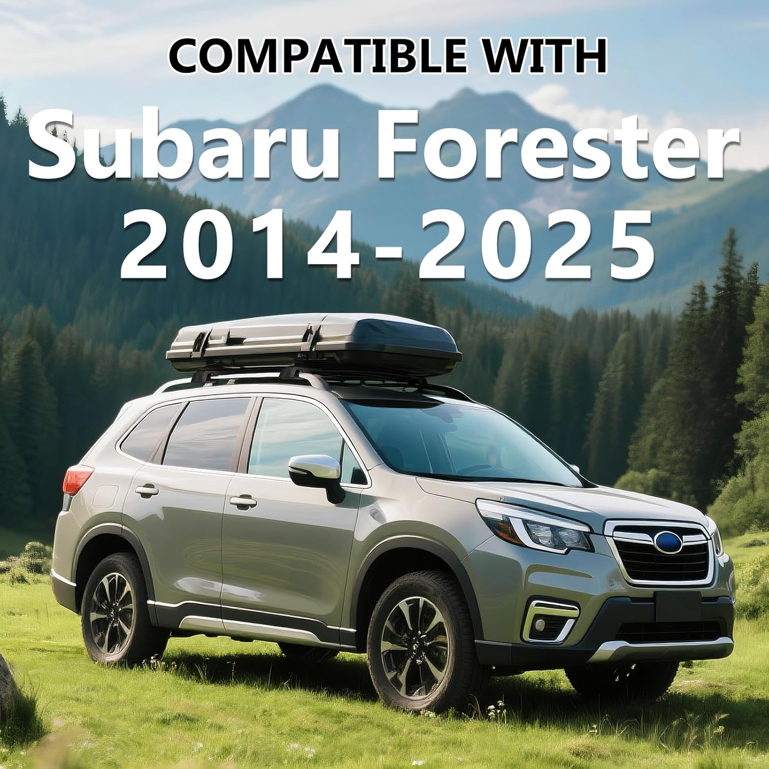 Updated Roof Rack Cross Bars Compatible with The Following Models: Subaru Forester 2014 2015 2016 2017 2018 2019 2020 2021 2022 2023 2024 Heavy Duty Metal Raised Luggage crossbars Rooftop Cargo Bars