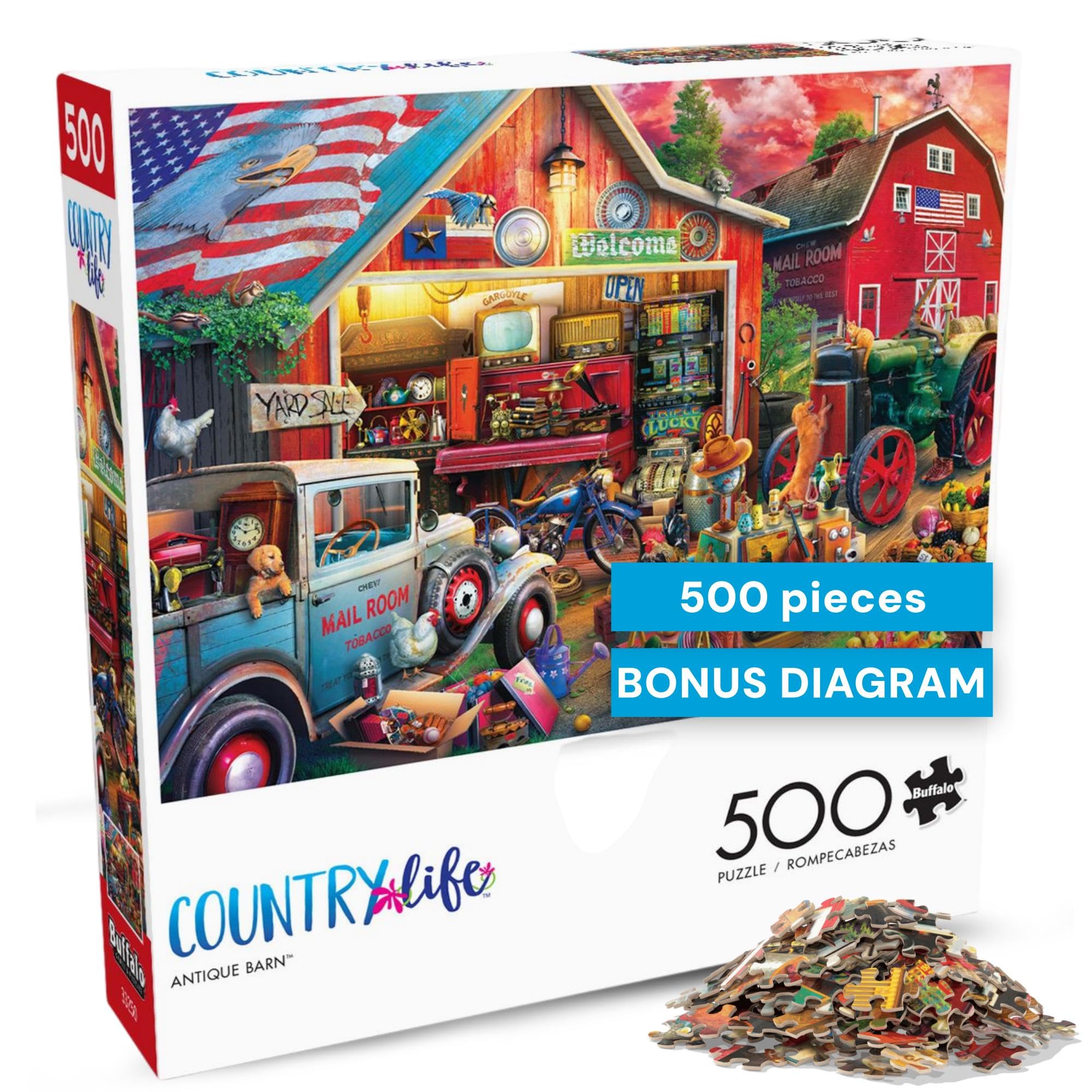 Antique Barn - Eduard - 500 Piece Jigsaw Puzzle for Adults - Charming Country Life Scene - Challenging Puzzle Perfect for Game Nights - Finished Size 21.25 x 15.00