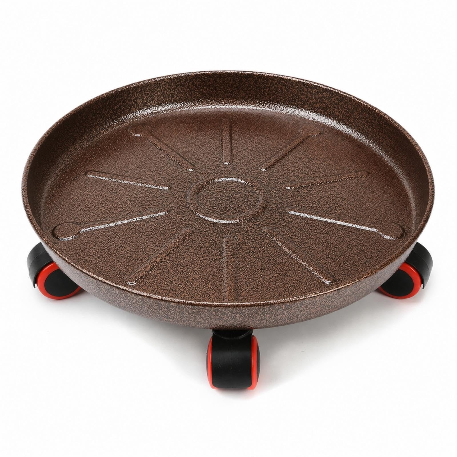 Flower Pot Tray with Rollers Mobile Planter Trolley with Wheels Rolling Planter Base for Gardeners, Patio, Balcony, Greenhouse Bronze 44CM-image-32