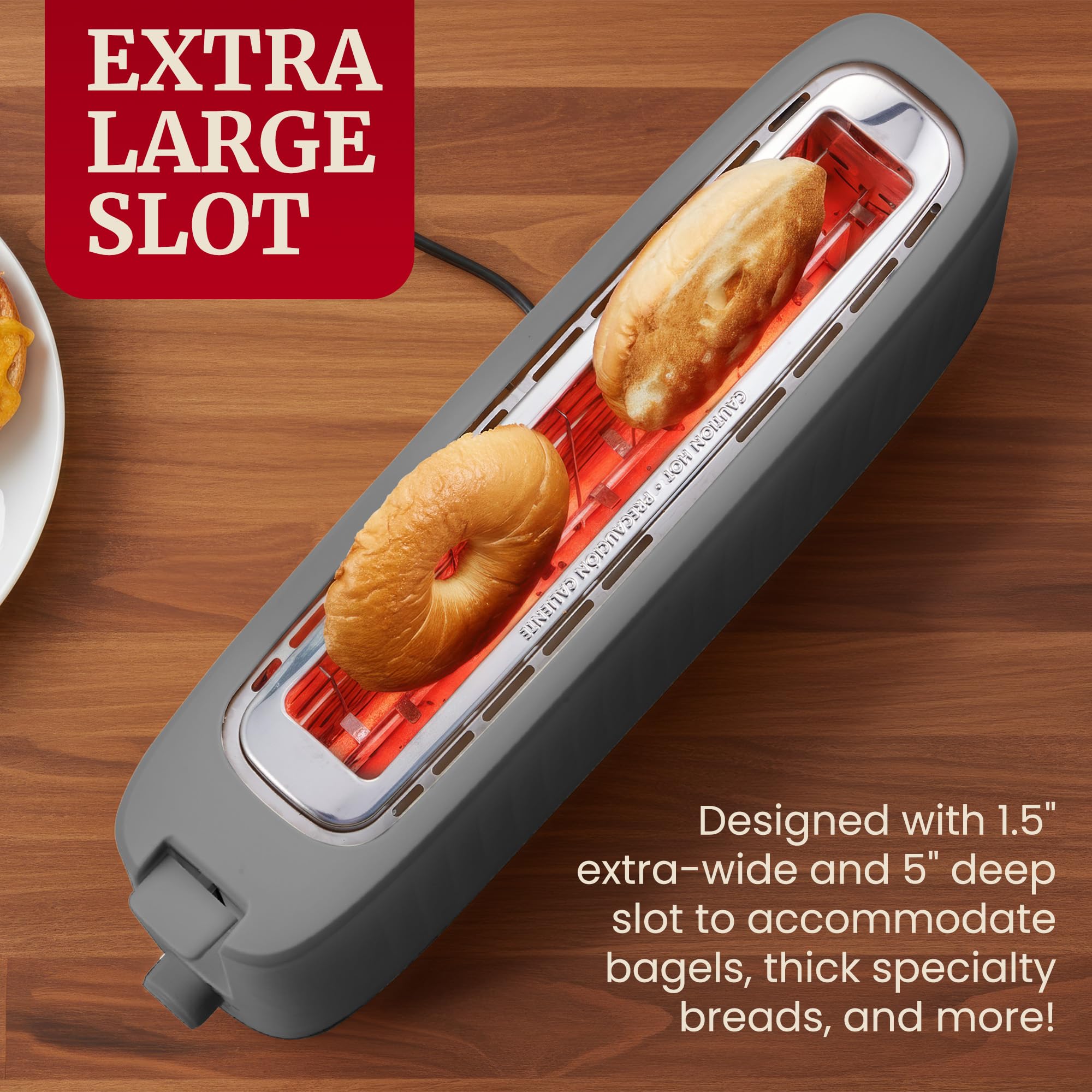 Elite Gourmet SLIMTOAST Toaster - 6 Settings, Large Slots -3