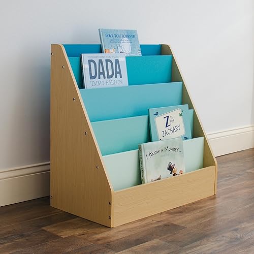 Miniatura 25 de Humble Crew Estantería para niños de 6 niveles, estantería extragrande con bolsillos de almacenamiento de tela, pantalla frontal para libros blanco