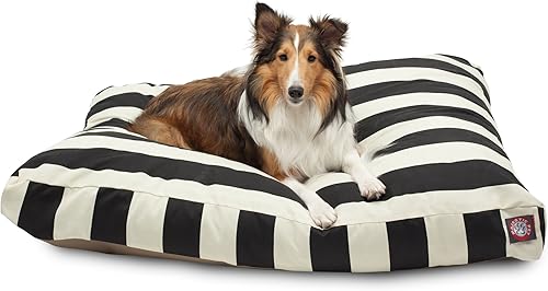 Miniatura 23 de Majestic Pet Cama mediana para perro, rectangular, poliéster, lavable, 36x29x4 pulgadas, amarillo Negro -,Negro (espuma viscoelástica