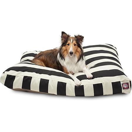 Majestic Pet Vertical Stripe Rectangle Dog Bed, Black, Large