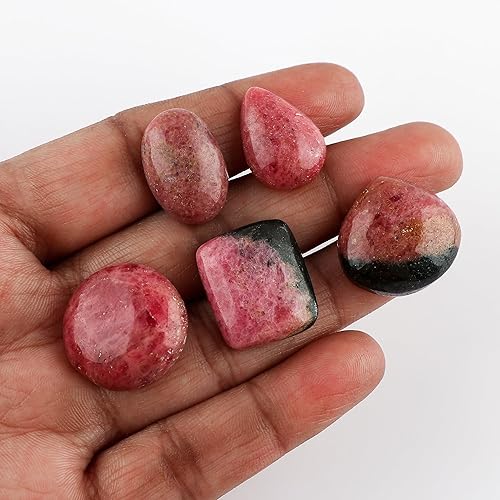 Vista 104 de (5 piezas) piedra preciosa natural de jaspe de sangre, cabujón suelto al por mayor, fabricación de joyas de bricolaje, envoltura de alambre, Lapis