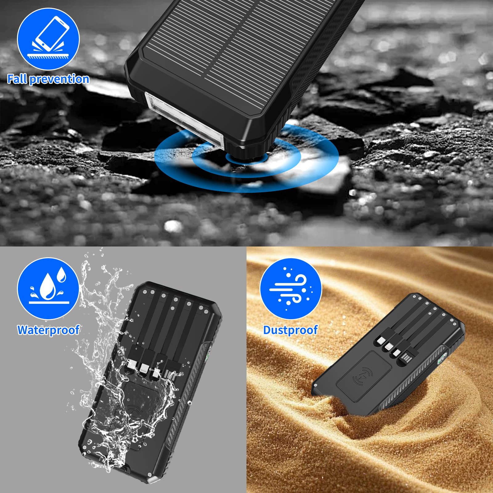 Amazon.com: FCJZX Solar Power Bank 49800mAh, Portable Charger with