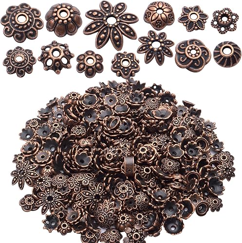 BronaGrand 3.53 oz (alrededor de 180-350 piezas) tapas de cuentas de metal, espaciadores de joyería, accesorios para pulseras, collares, joyería,