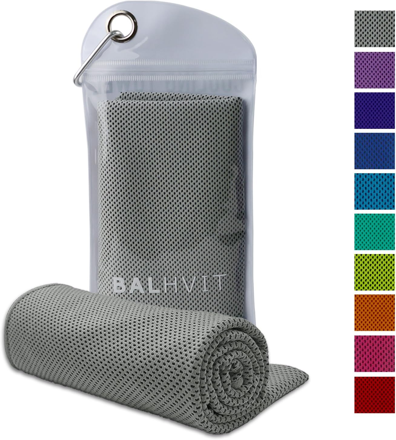 Cooling Towel, Cool Towel for Instant Cooling Relief, Chilling Neck Wrap, Ice Cold Scarf for Men Women, Microfiber Bandana - Evaporative Chilly Towel for Yoga Golf Travel (Grey, 40 * 12)